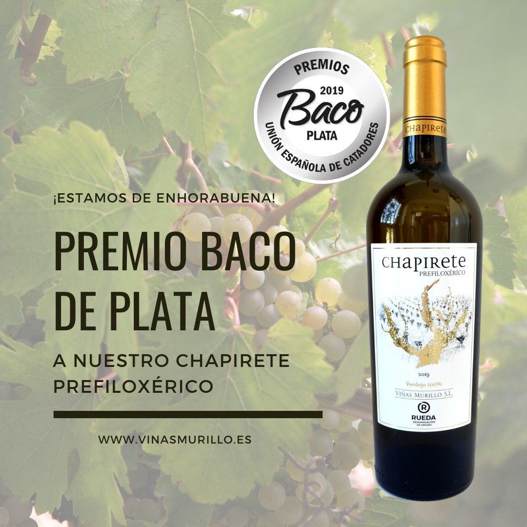 Chapirete Prefiloxérico, premio Baco de Plata 2019